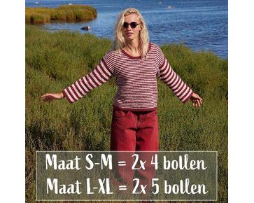 Bretons gestreepte zomertrui Chloé breien - Lang Yarns breipatroon