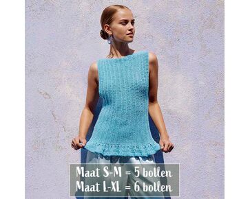 Dwars gehaakt topje voor dames - Lang Yarns Whisper haakpatroon