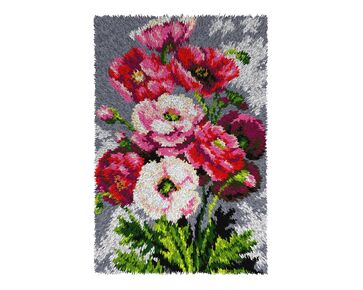 Klaprozen vloerkleed knopen - smyrna knooppakket Orchidea