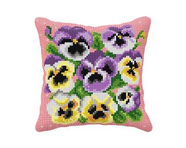 Viooltjes Borduurkussen - Orchidea borduurpakket