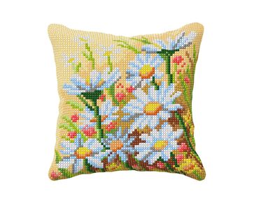 Wilde bloemen Borduurkussen - Orchidea borduurpakket