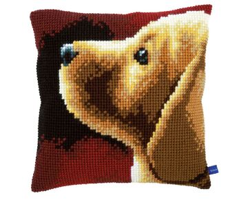 Labrador borduurkussen - Vervaco borduurpakket