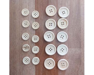 Set naturel knopen 20 stuks