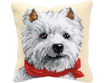 Westie borduurkussen - Vervaco borduurpakket