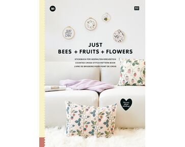Borduurboekje 181 Just Bees + Fruits + Flowers - Rico Design borduurpatronen Lente en Zomer
