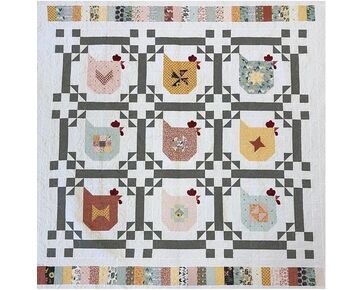 Quilt deken Chicken Scratch naaien - Quilt pakket kippen