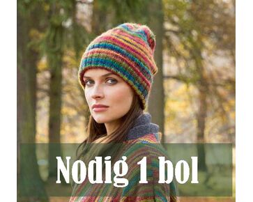 Gekleurde muts breien - Lang Yarns Dipinto breipatroon