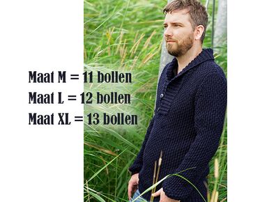 Herentrui met sjaalkraag breien - Ambiance breipatroon
