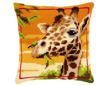 Giraffe kop borduurkussen - Kussenpakket Vervaco | HobbyGigant