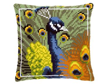 Pauw borduurkussen - Kussenpakket Vervaco | HobbyGigant