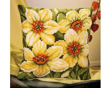 Narcissen borduurkussen - Kussenpakket Vervaco | HobbyGigant