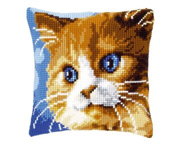 Bruine Poes borduurkussen - Kussenpakket Vervaco | HobbyGigant