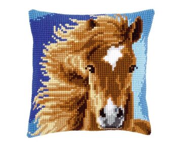 Bruin Paard borduurkussen - Kussenpakket Vervaco | HobbyGigant