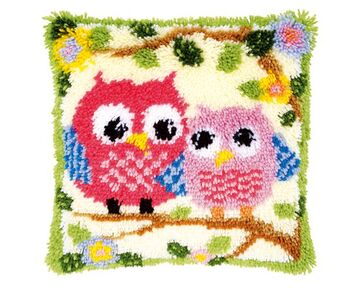 Uilen op tak - Knoopkussen Vervaco