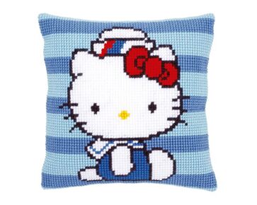 Hello Kitty in Marine borduurkussen - Vervaco borduurpakket | HobbyGigant