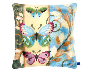 Decoratieve vlinders borduurkussen - Kussenpakket Vervaco | HobbyGigant