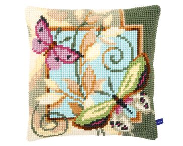 Decoratieve vlinders 2 borduurkussen - Kussenpakket Vervaco | HobbyGigant