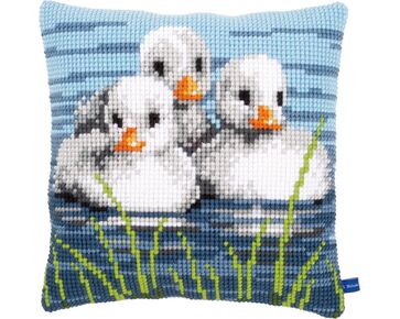 Eendjes in het water borduurkussen - Vervaco borduurpakket | HobbyGigant