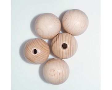 Houten kralen 30 mm - 5 stuks | hobbygigant.nl