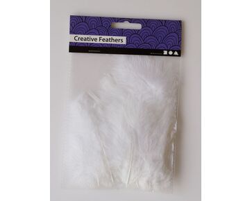 Gekleurde donsveertjes 15 stuks - wit  | hobbygigant.nl