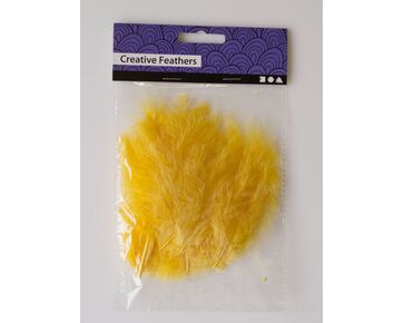 Gekleurde decoratie veertjes 15 stuks - geel  | hobbygigant.nl
