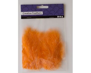 Decoratie veertjes 15 stuks - oranje  | hobbygigant.nl