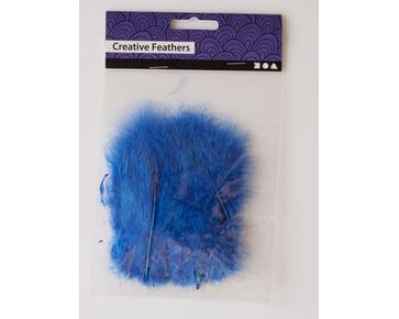 decoratie veertjes 15 stuks - blauw  | hobbygigant.nl