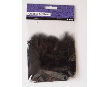 Gekleurde donsveertjes 15 stuks - zwart | hobbygigant.nl