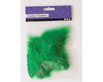 decoratie veertjes 15 stuks - groen | hobbygigant.nl