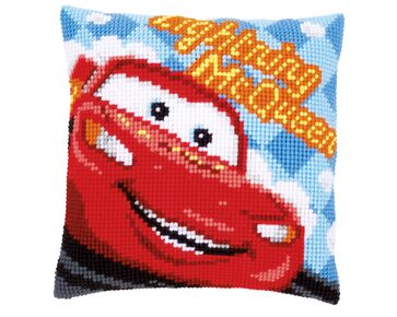 Lightning McQueen borduurkussen - Vervaco borduurpakket | HobbyGigant