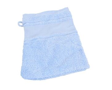 Washand licht blauw met borduurrand | HobbyGigant