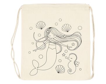 Katoenen rugtas met zeemeermin opdruk | hobbygigant.nl