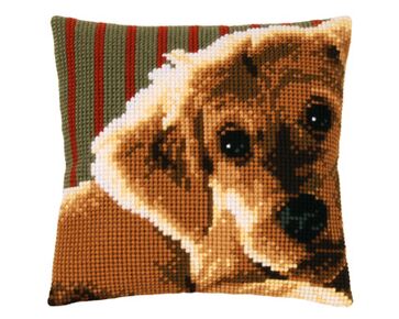Liggende pup borduurkussen - Vervaco borduurpakket | HobbyGigant