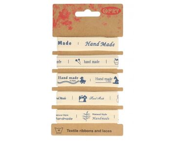 Ribbon lint - Handmade - blauw ecru - Opry