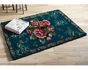 Bloemen vloerkleed knopen - Knooppakket Smyrnalaine 3961