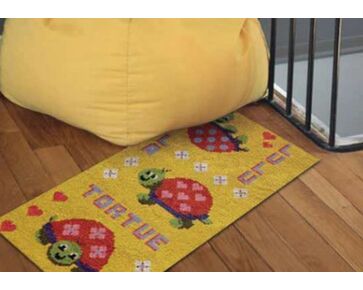 Schildpad Lulu - vloerkleed knopen - Knooppakket Smyrnalaine