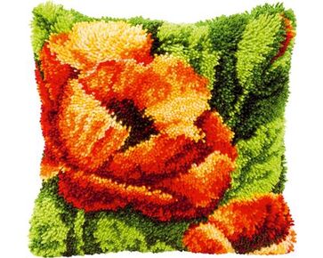 Oranje bloem knoopkussen - Vervaco knooppakket | HobbyGigant