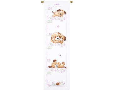 borduurpakket spelende hondjes groeimeter