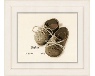 Geboortetegel Eerste schoentjes - Vervaco borduurpakket