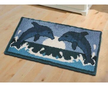 Dolfijnen vloerkleed knopen - Knooppakket Smyrnalaine 3651