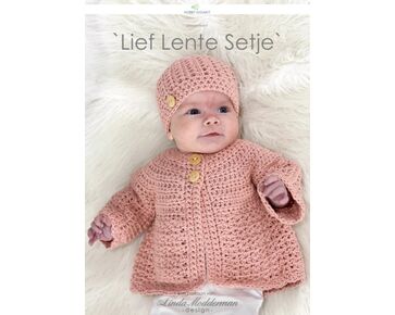 Babyvestje haken - meisjesset met vestje en mutsje | haakpatroon Linda Modderman