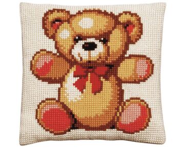 Teddybeer II borduurkussen - PAKO borduurpakket | HobbyGigant