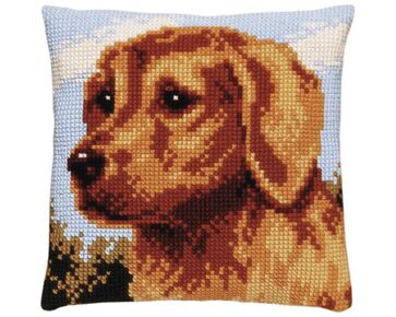 Golden Retriever borduurkussen - PAKO borduurpakket | HobbyGigant