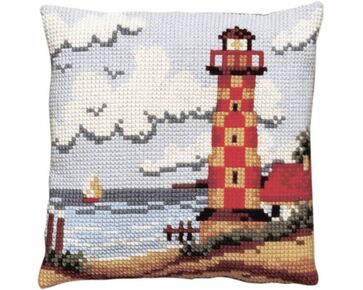 Vuurtoren borduurkussen - PAKO borduurpakket | HobbyGigant