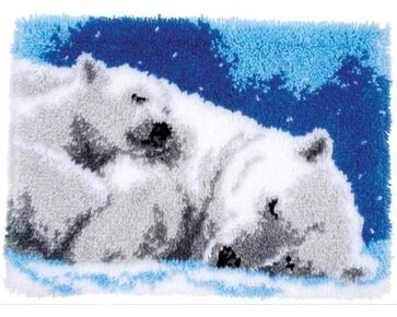 Slapende ijsberen knooptapijt - Knooppakket Vervaco