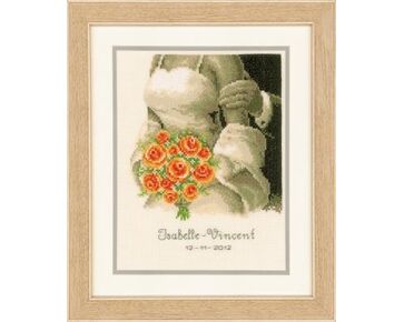 Huwelijksbloemen - Vervaco Telpatroon Borduurpakket