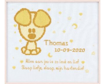 Woezel en Pip geboortetegel borduurpakket - Pako 271.043