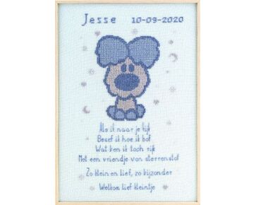 Woezel en Pip geboortetegel borduurpakket - Pako 271.042