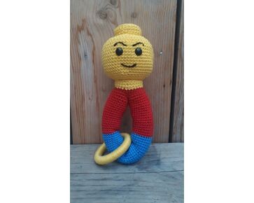 Lego baby rammelaar haken - haakpakket Lego