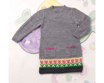 Baby jurkje Tulp breien - Gratis breipatroon